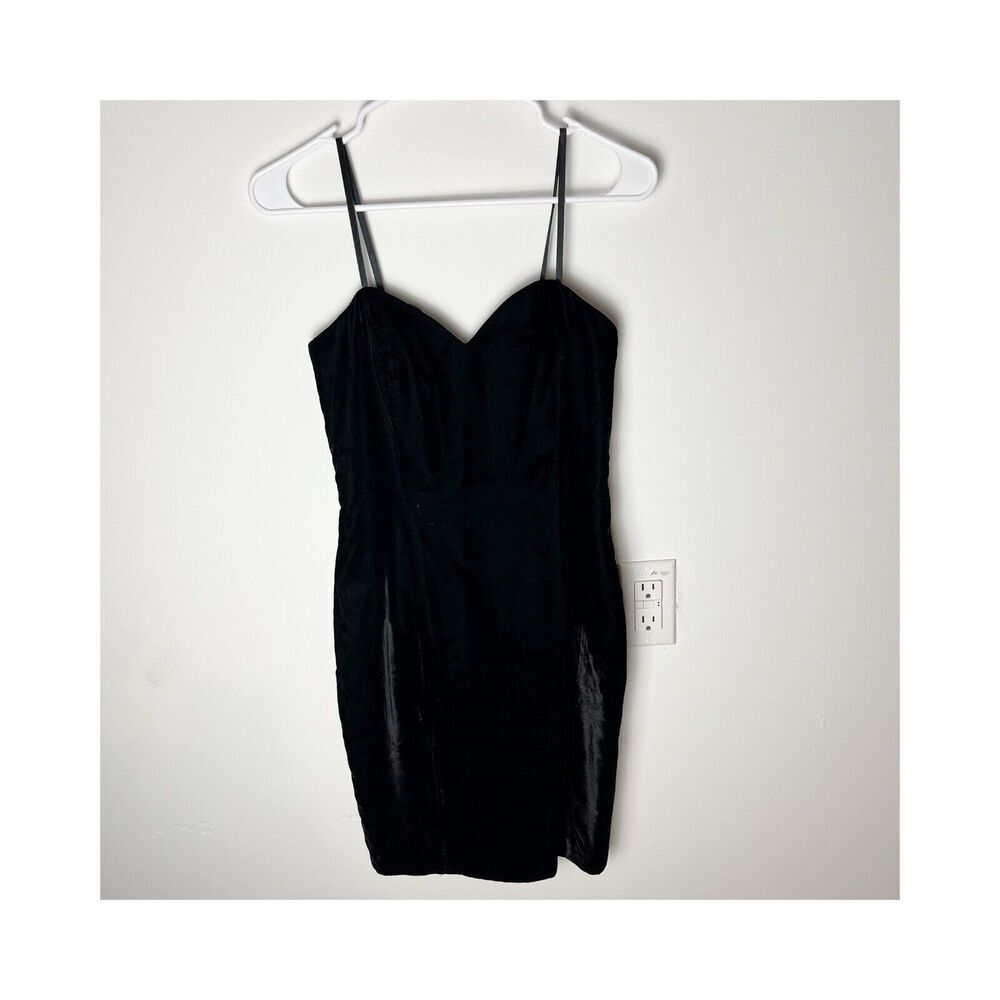 Vintage The Limited Black Mini Velvet Cocktail  Dress Y2K 80” 90” Bodycone 6​‎